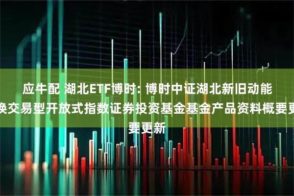 应牛配 湖北ETF博时: 博时中证湖北新旧动能转换交易型开放式指数证券投资基金基金产品资料概要更新